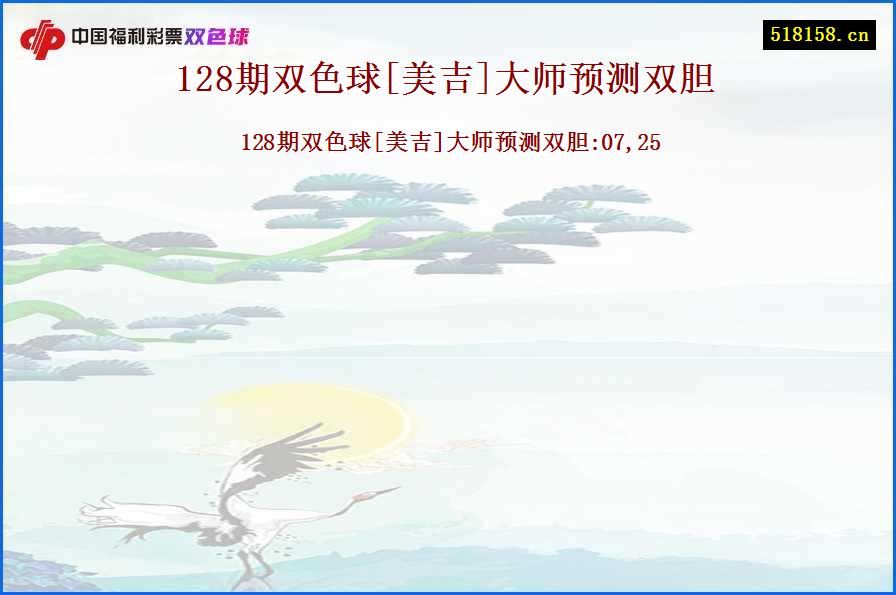 128期双色球[美吉]大师预测双胆