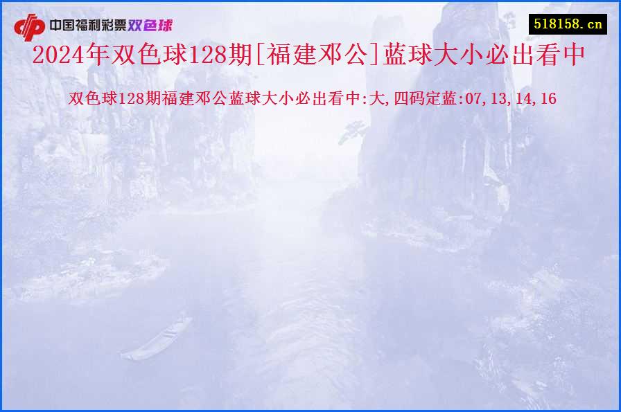 2024年双色球128期[福建邓公]蓝球大小必出看中