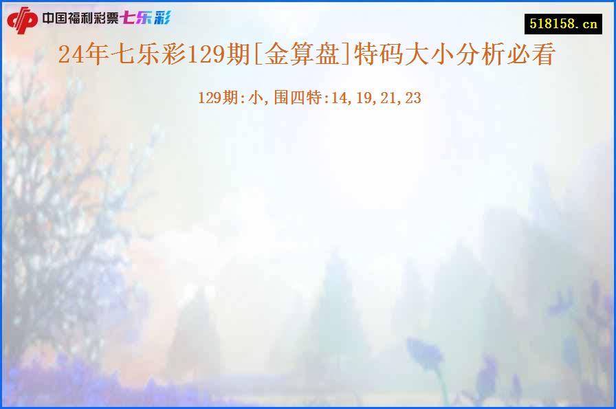 24年七乐彩129期[金算盘]特码大小分析必看