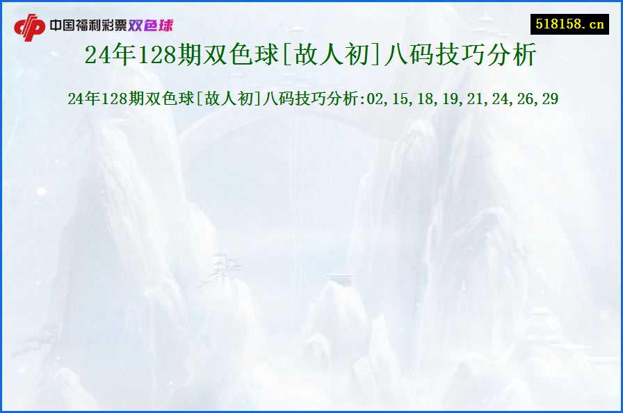 24年128期双色球[故人初]八码技巧分析