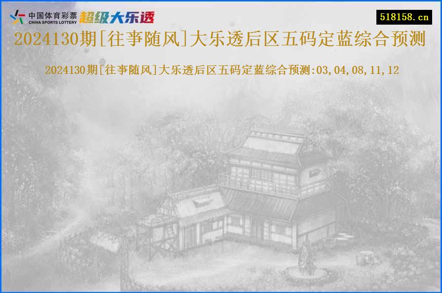 2024130期[往亊随风]大乐透后区五码定蓝综合预测