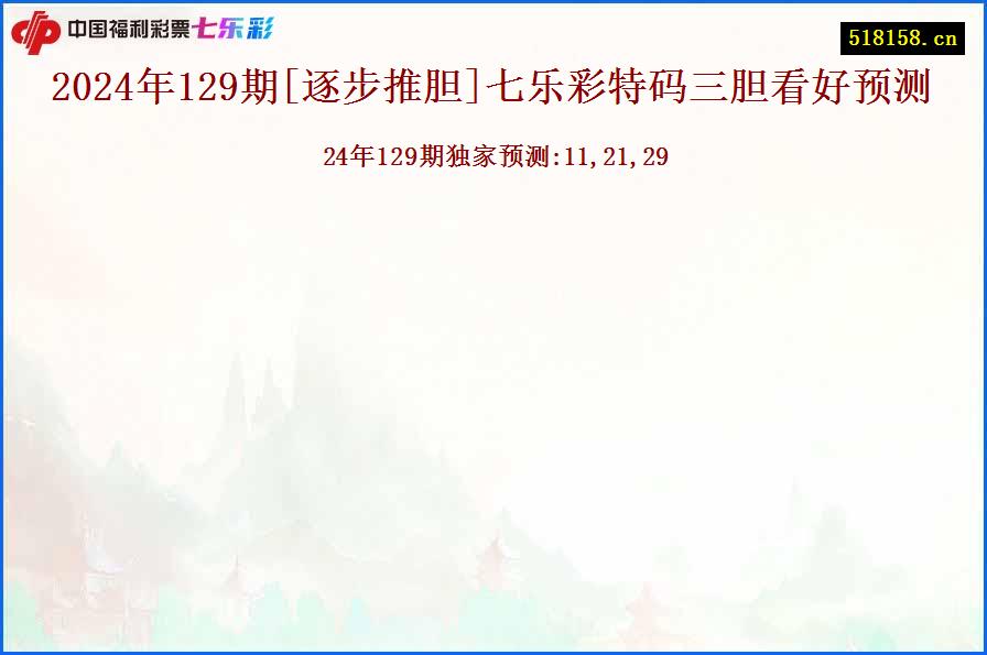 2024年129期[逐步推胆]七乐彩特码三胆看好预测