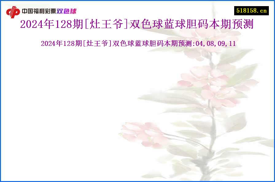 2024年128期[灶王爷]双色球蓝球胆码本期预测