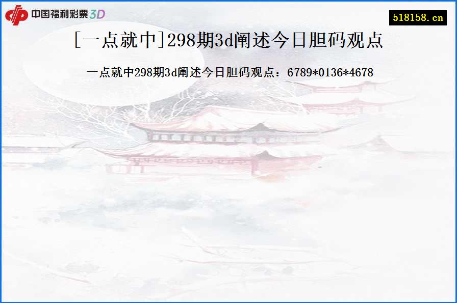 [一点就中]298期3d阐述今日胆码观点