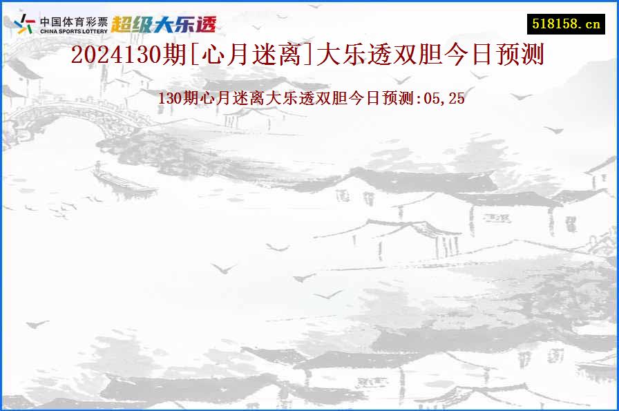 2024130期[心月迷离]大乐透双胆今日预测