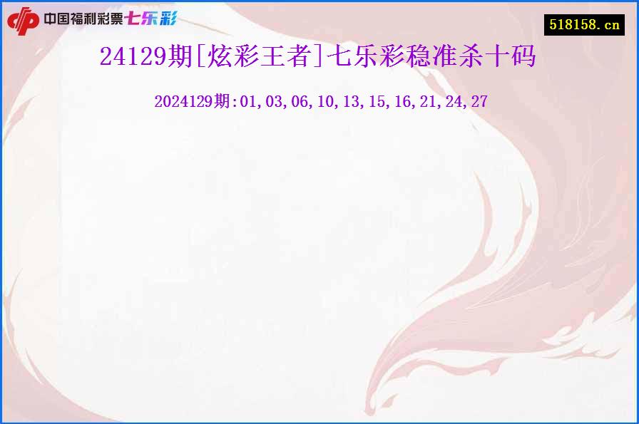 24129期[炫彩王者]七乐彩稳准杀十码