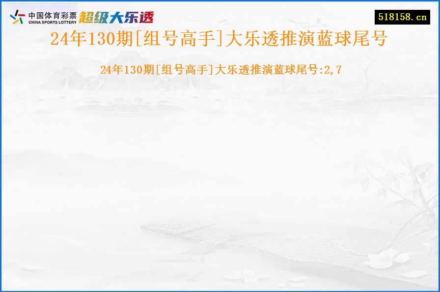 24年130期[组号高手]大乐透推演蓝球尾号