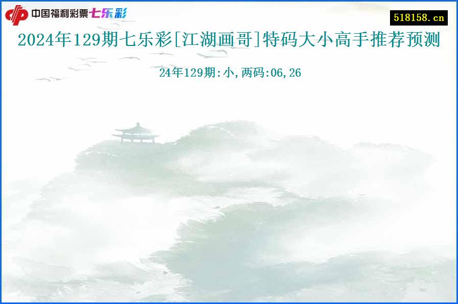 2024年129期七乐彩[江湖画哥]特码大小高手推荐预测