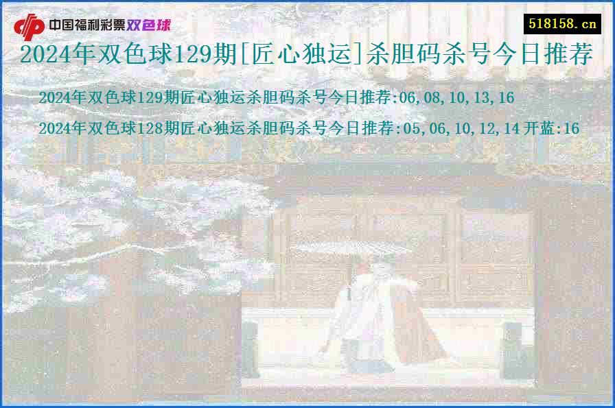 2024年双色球129期[匠心独运]杀胆码杀号今日推荐