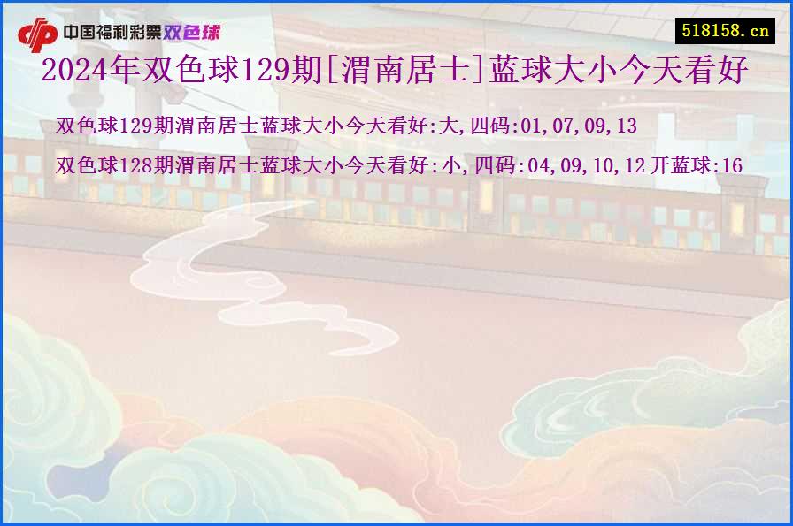 2024年双色球129期[渭南居士]蓝球大小今天看好