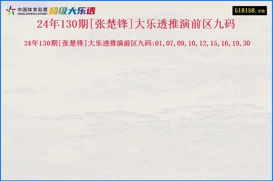 24年130期[张楚锋]大乐透推演前区九码