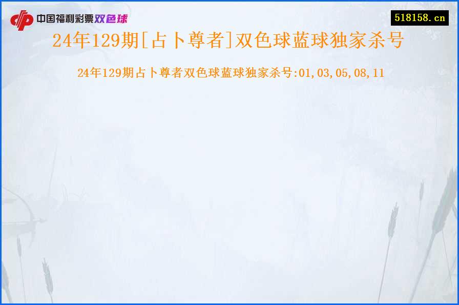 24年129期[占卜尊者]双色球蓝球独家杀号