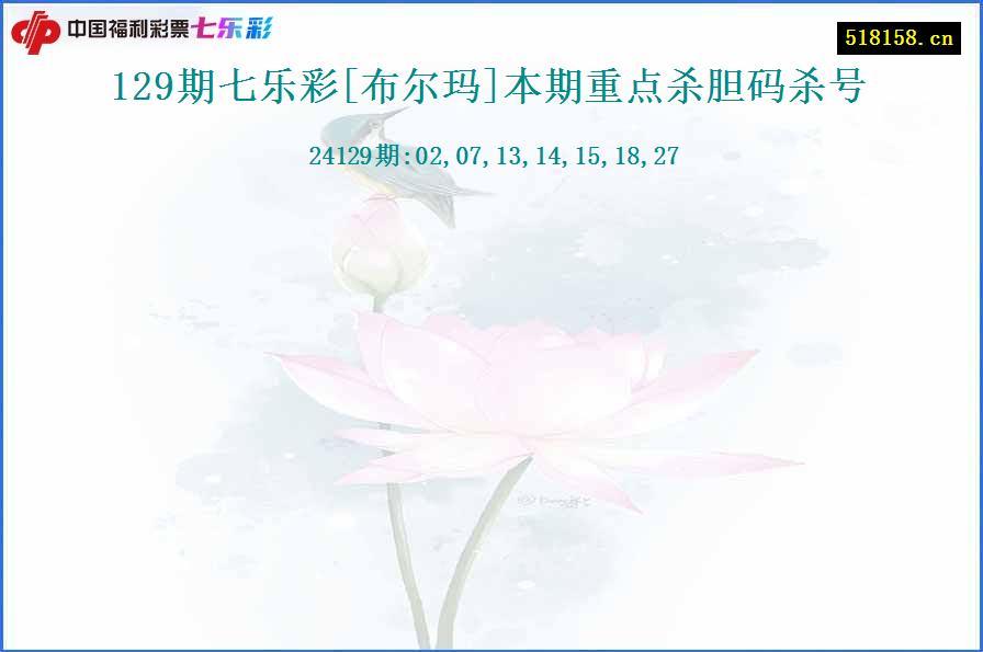 129期七乐彩[布尔玛]本期重点杀胆码杀号