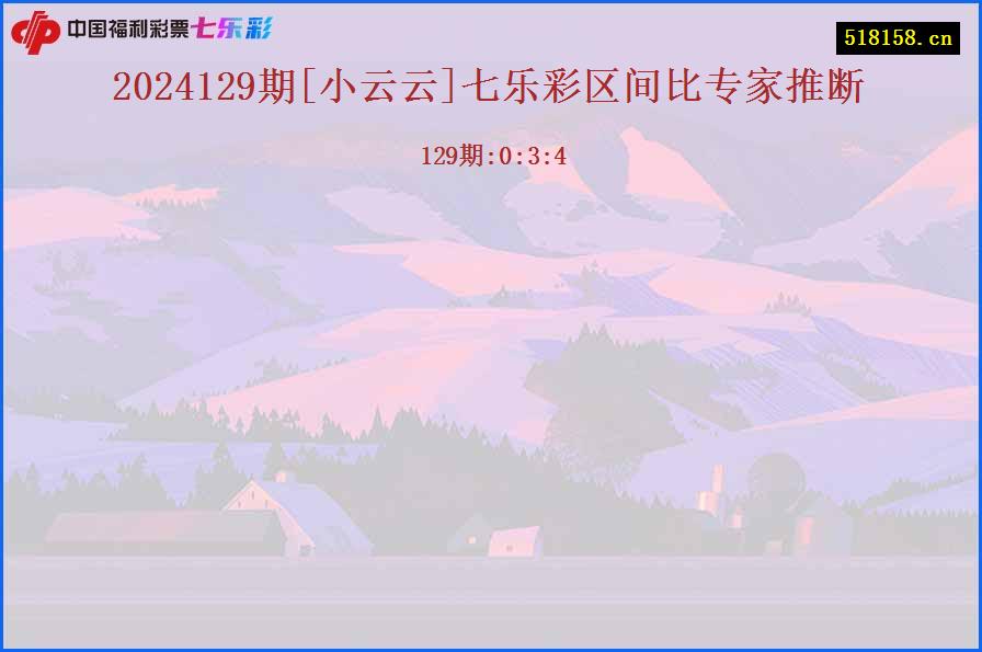 2024129期[小云云]七乐彩区间比专家推断