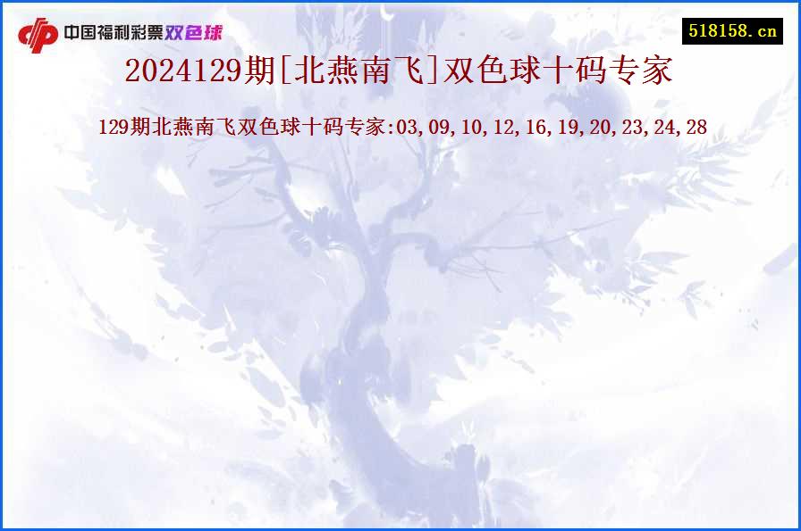 2024129期[北燕南飞]双色球十码专家