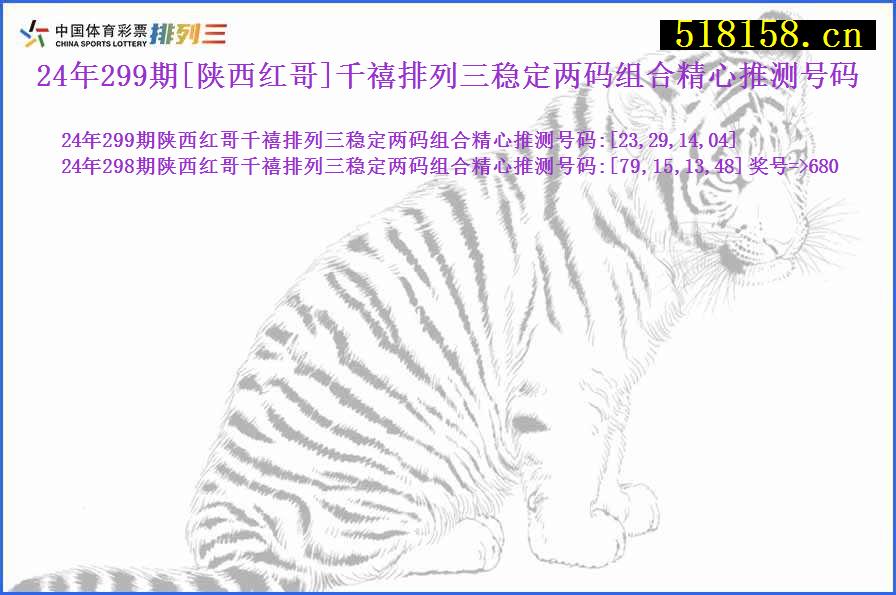 24年299期[陕西红哥]千禧排列三稳定两码组合精心推测号码