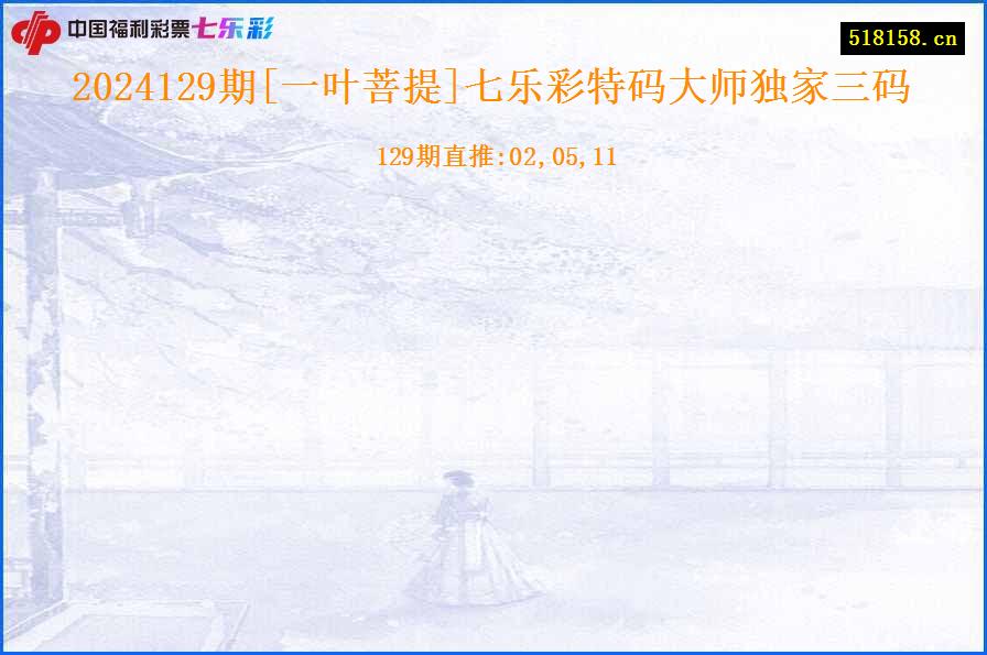 2024129期[一叶菩提]七乐彩特码大师独家三码