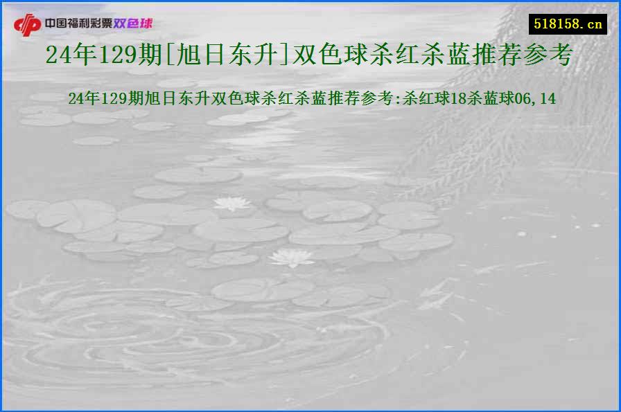 24年129期[旭日东升]双色球杀红杀蓝推荐参考