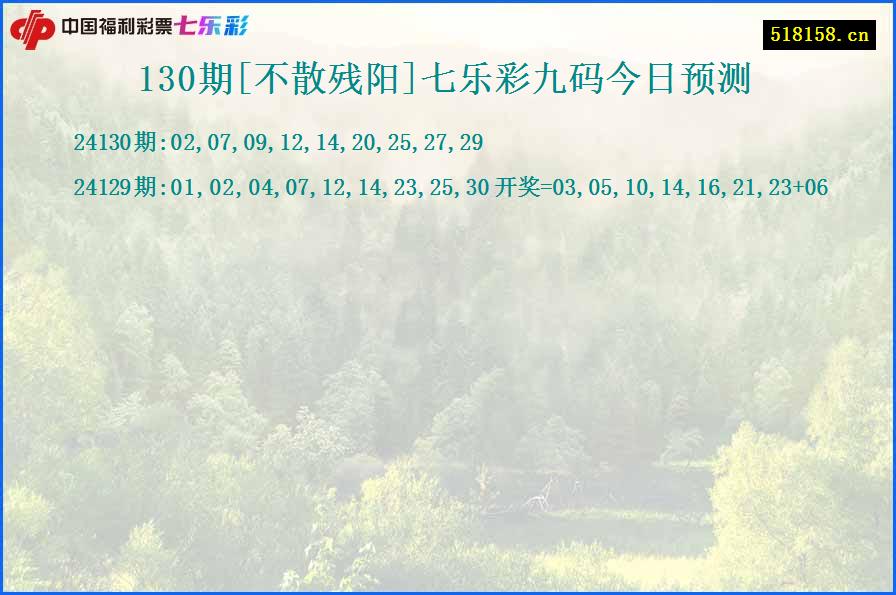 130期[不散残阳]七乐彩九码今日预测