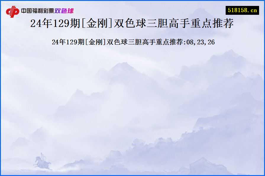 24年129期[金刚]双色球三胆高手重点推荐