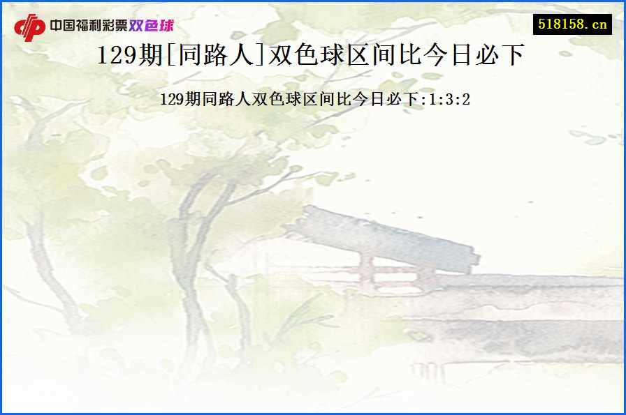 129期[同路人]双色球区间比今日必下