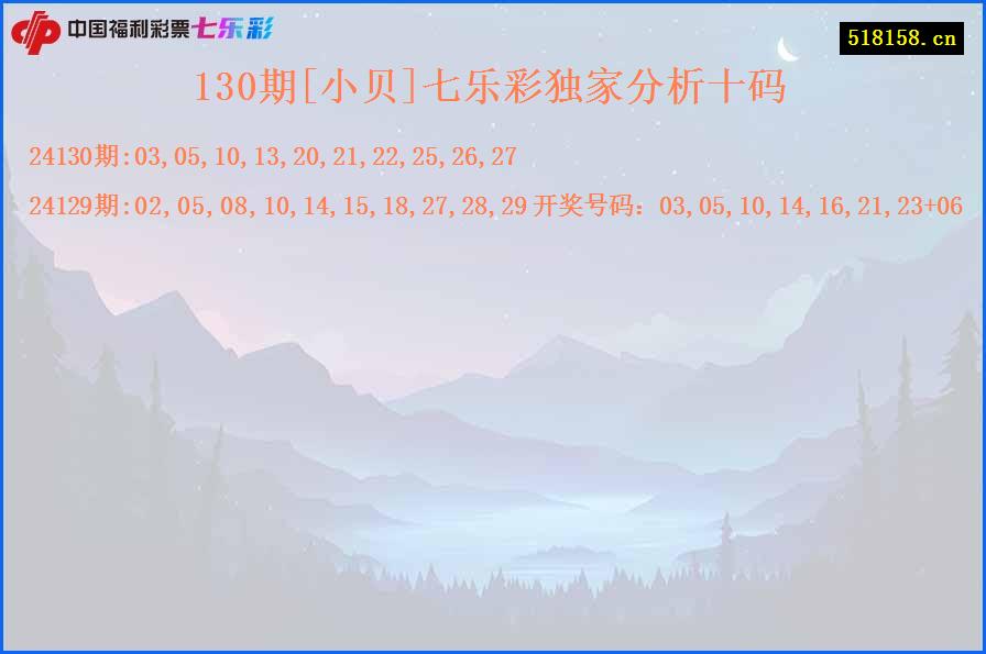 130期[小贝]七乐彩独家分析十码