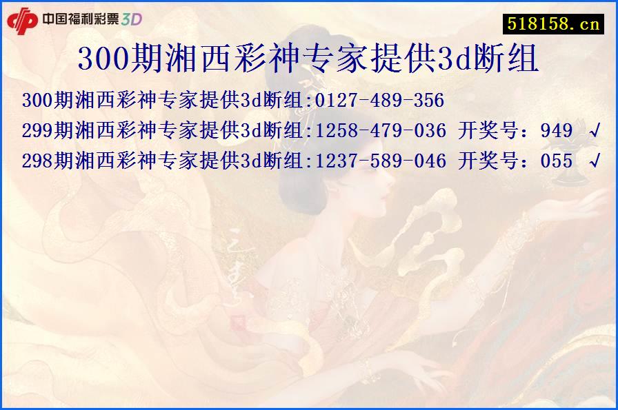 300期湘西彩神专家提供3d断组