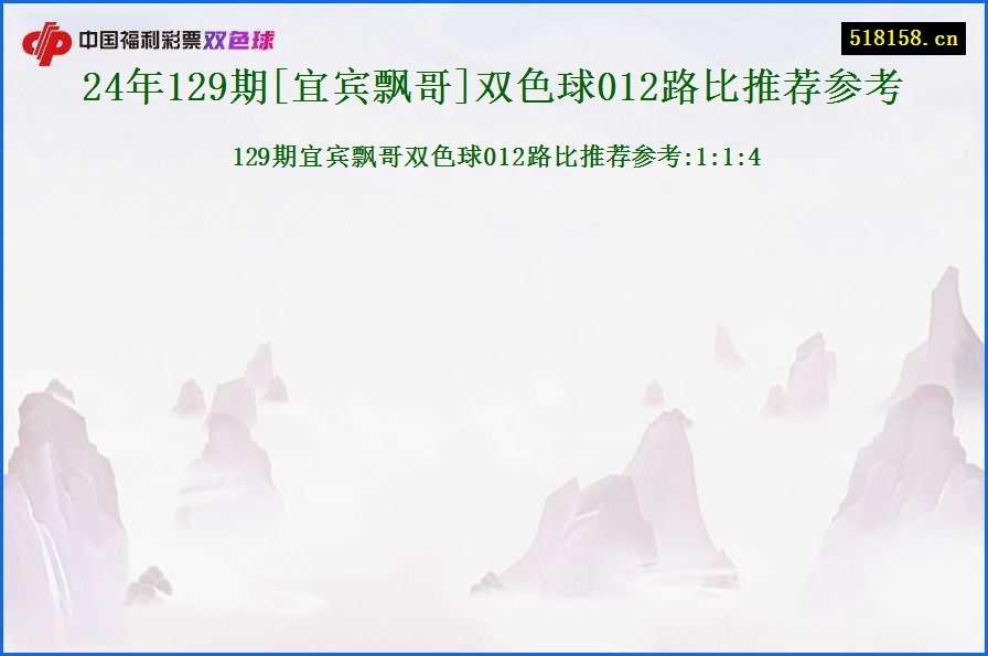 24年129期[宜宾飘哥]双色球012路比推荐参考