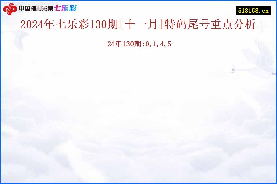 2024年七乐彩130期[十一月]特码尾号重点分析