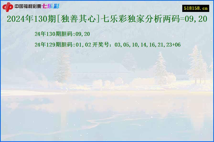 2024年130期[独善其心]七乐彩独家分析两码=09,20