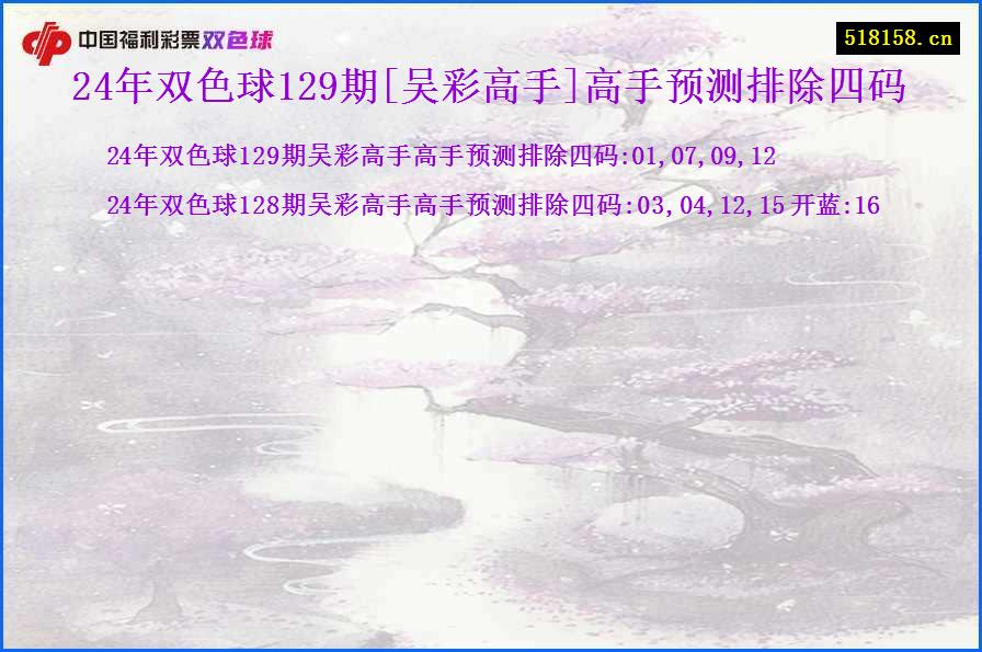 24年双色球129期[吴彩高手]高手预测排除四码