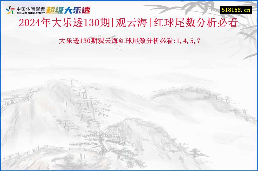 2024年大乐透130期[观云海]红球尾数分析必看