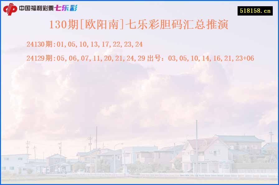 130期[欧阳南]七乐彩胆码汇总推演