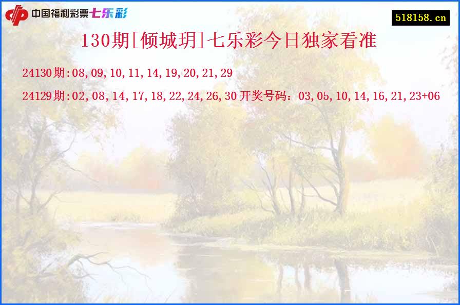 130期[倾城玥]七乐彩今日独家看准