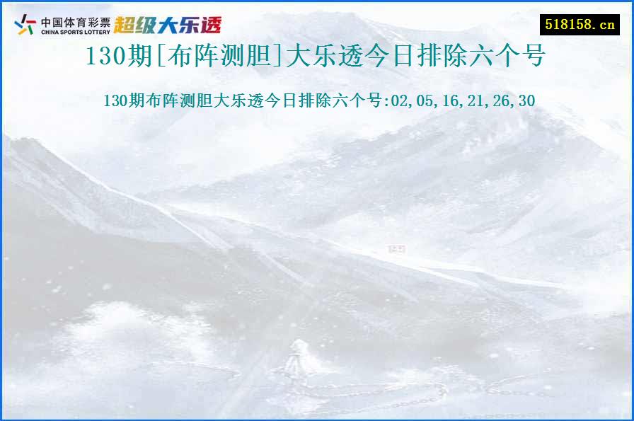 130期[布阵测胆]大乐透今日排除六个号