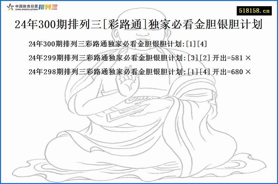 24年300期排列三[彩路通]独家必看金胆银胆计划