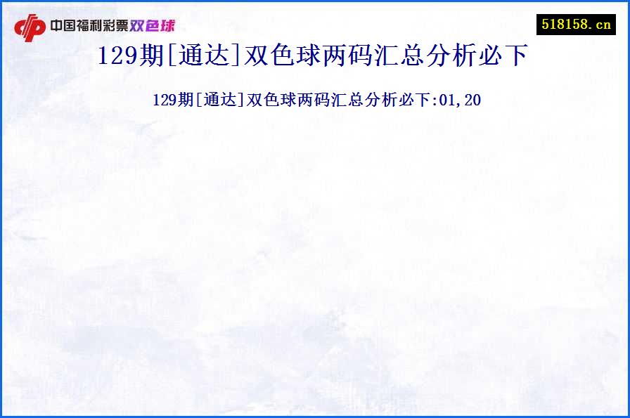 129期[通达]双色球两码汇总分析必下