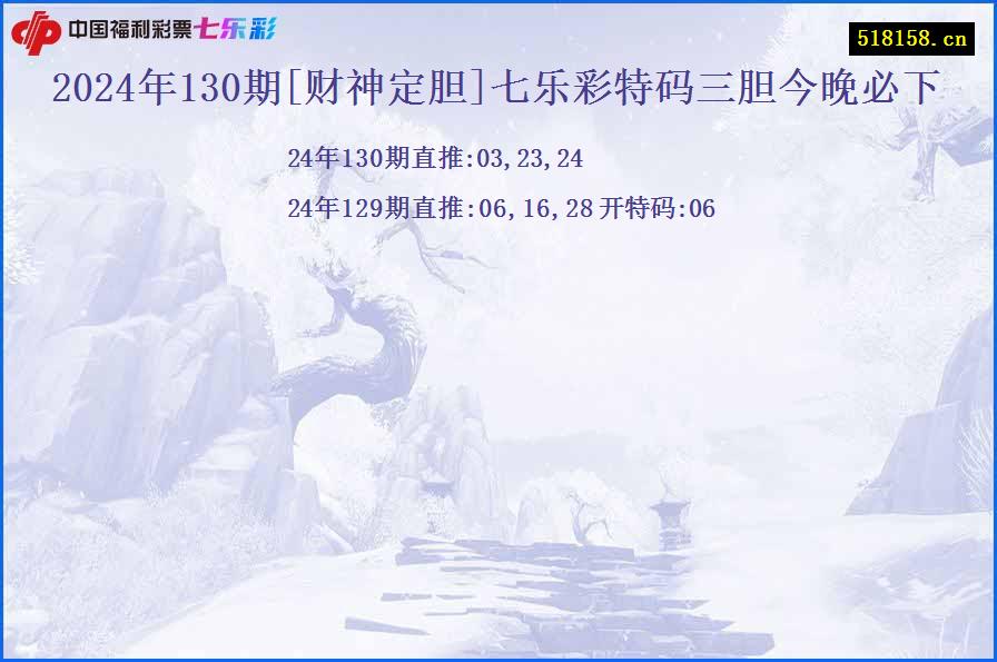 2024年130期[财神定胆]七乐彩特码三胆今晚必下