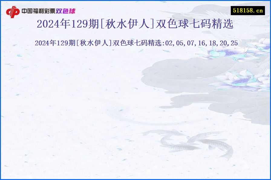 2024年129期[秋水伊人]双色球七码精选