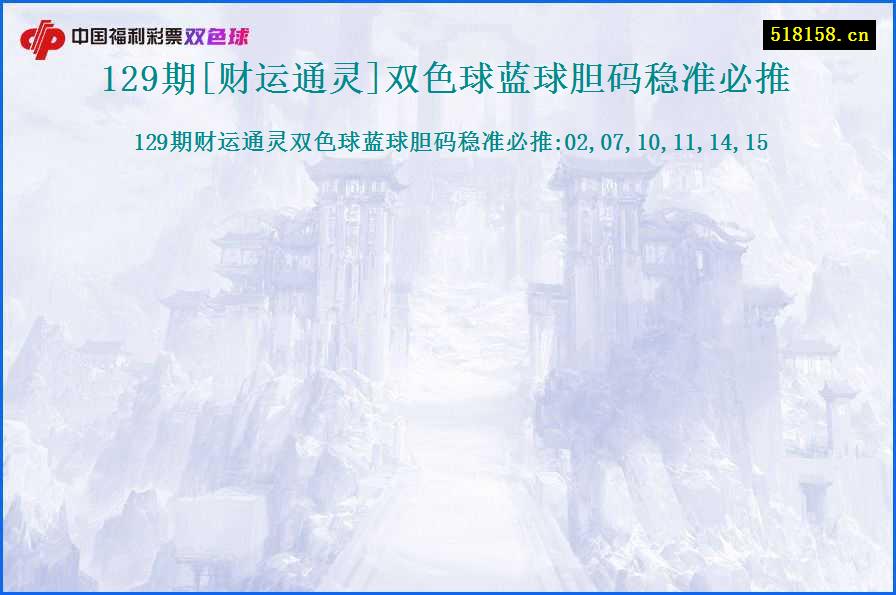 129期[财运通灵]双色球蓝球胆码稳准必推