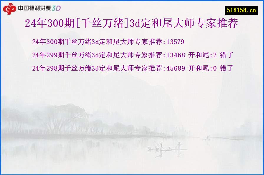 24年300期[千丝万绪]3d定和尾大师专家推荐