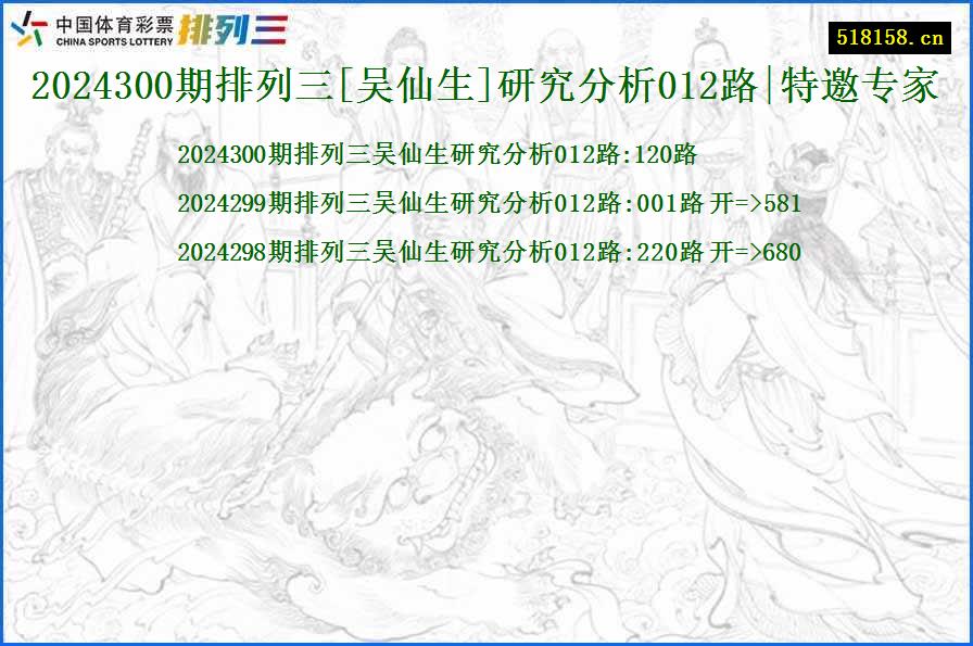 2024300期排列三[吴仙生]研究分析012路|特邀专家