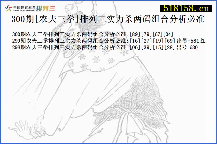 300期[农夫三拳]排列三实力杀两码组合分析必准