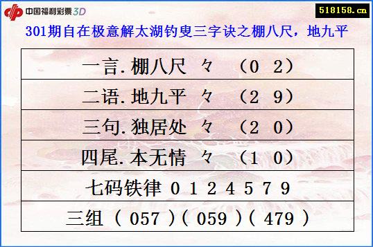 301期自在极意解太湖钓叟三字诀之棚八尺，地九平