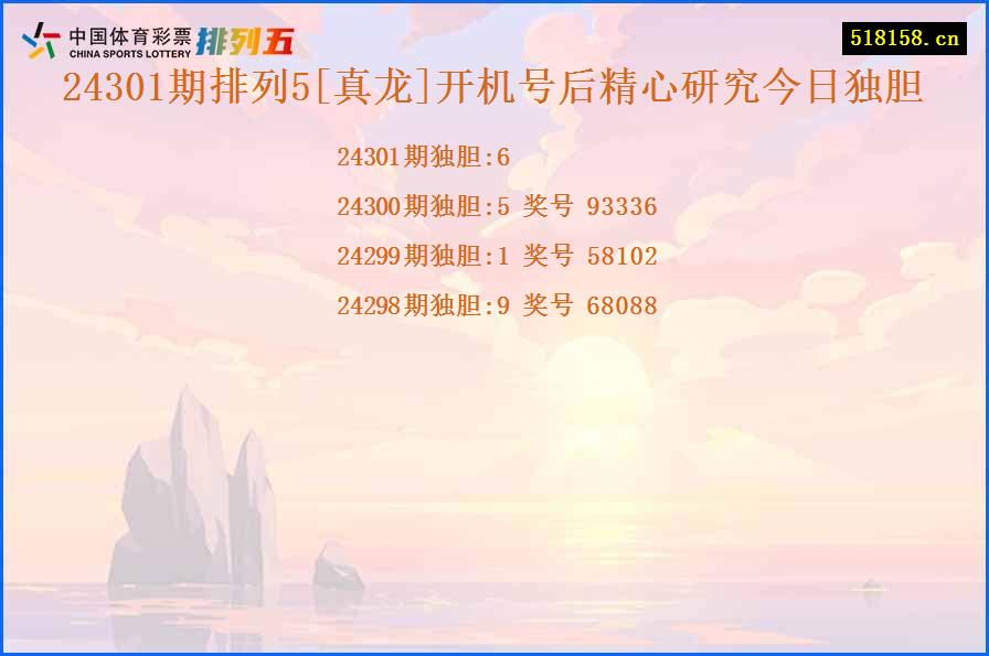 24301期排列5[真龙]开机号后精心研究今日独胆