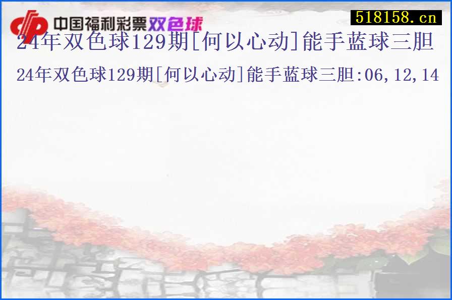 24年双色球129期[何以心动]能手蓝球三胆