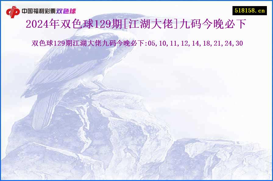 2024年双色球129期[江湖大佬]九码今晚必下