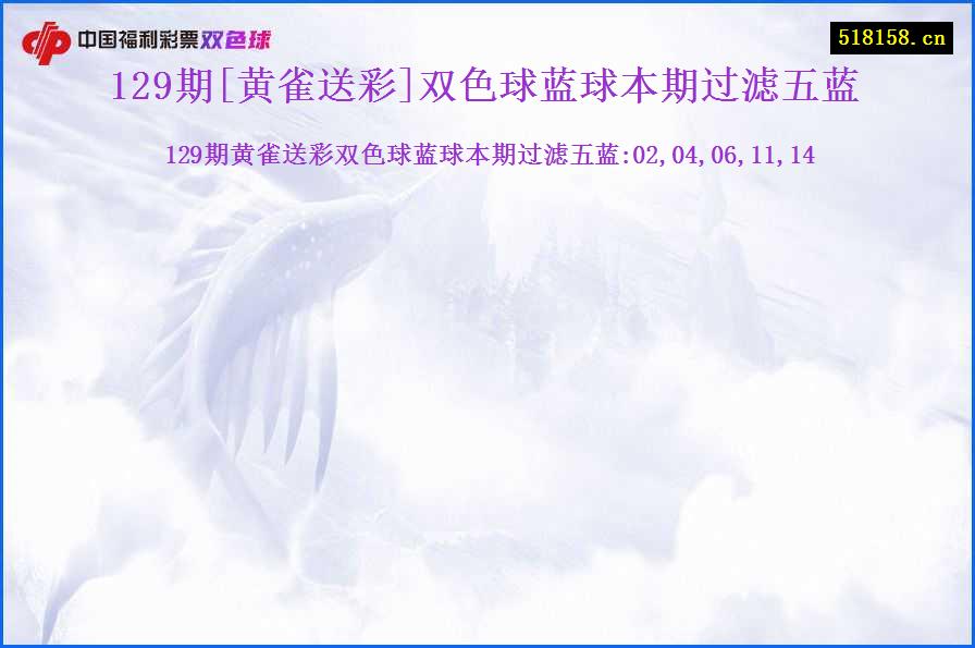 129期[黄雀送彩]双色球蓝球本期过滤五蓝