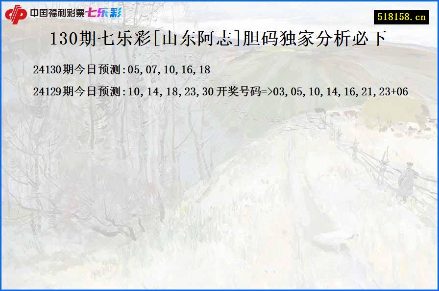 130期七乐彩[山东阿志]胆码独家分析必下