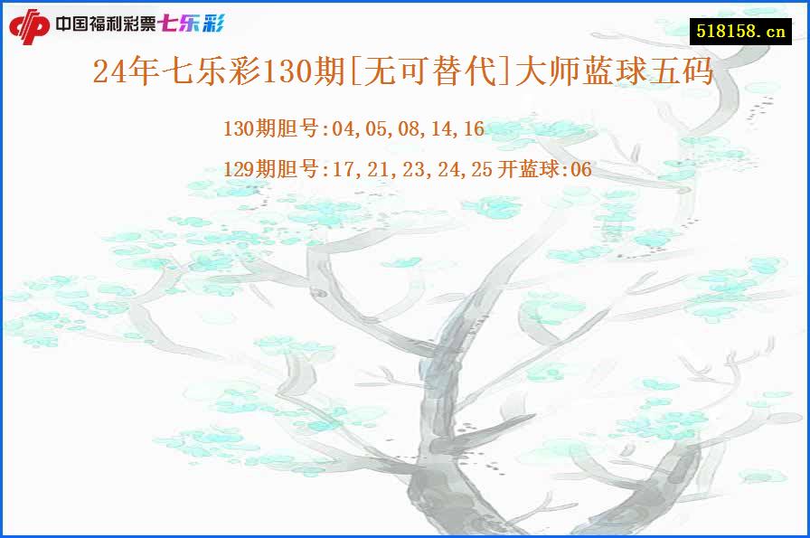 24年七乐彩130期[无可替代]大师蓝球五码